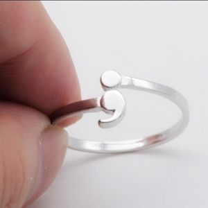 Semicolon Silver Stainless Steel Ring